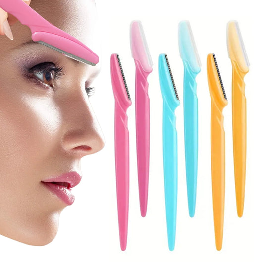 Blushimmer eyebrow trimmer with face blade, portable eye brow shaver, safety epilation tool for women, hair removal and makeup.
