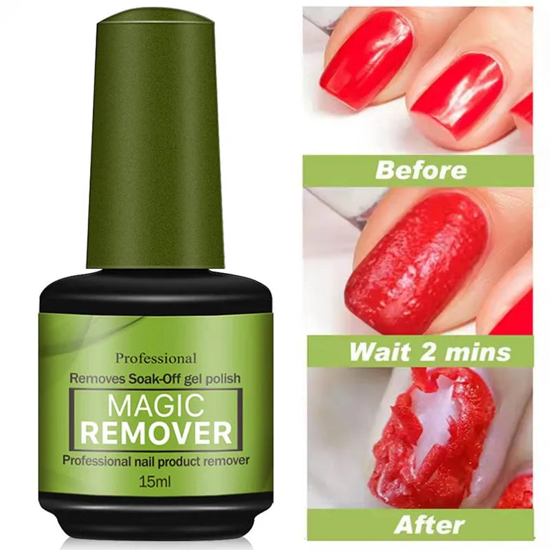 Blushimmer 15ml Magic Fast Disarm Nail Gel Polish Remover with UV soak-off for semi-permanent nail art removal and manicure tools