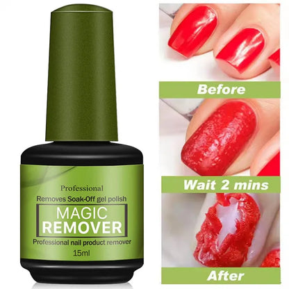Blushimmer 15ml Magic Fast Disarm Nail Gel Polish Remover with UV soak-off for semi-permanent nail art removal and manicure tools