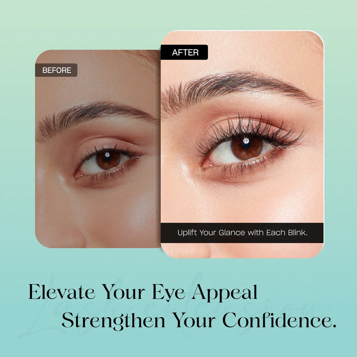 Blushimmer 3D wispy eyelash clusters with C curl, natural look, reusable, 0.1mm thin band for DIY eyelash extension.