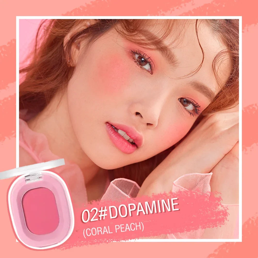 Blushimmer monochrome matte blush powder in natural nude, long-lasting waterproof cheek rouge, easy to apply for makeup looks