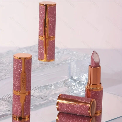 Blushimmer rose smoke powder lipstick with glossy velvet finish, waterproof and anti-fouling, shiny bright starry sky effect.