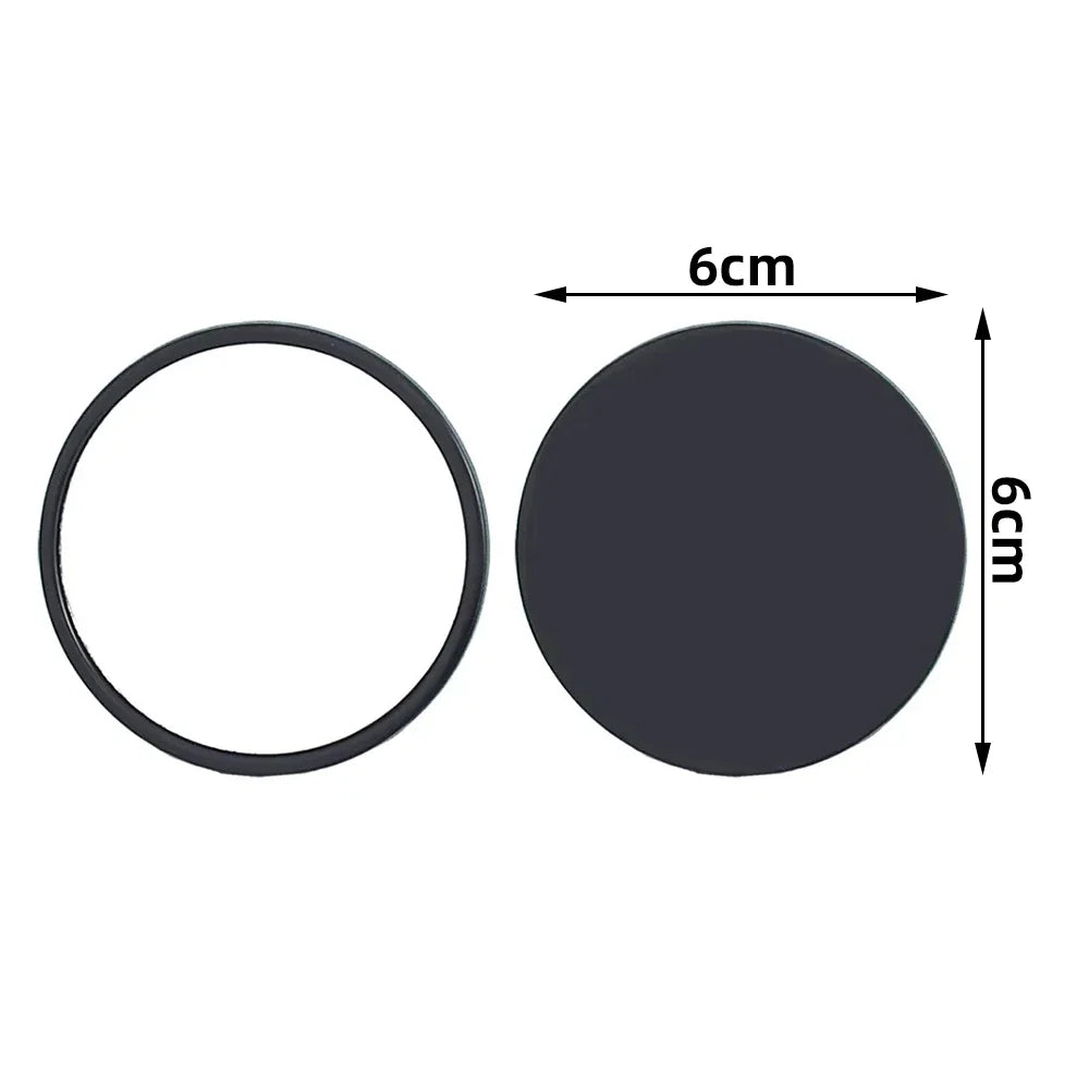 Round pocket mirror from Blushimmer with customizable logo, featuring red, pink, white, and black colors, ideal for wedding souvenirs.