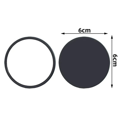 Round pocket mirror from Blushimmer with customizable logo, featuring red, pink, white, and black colors, ideal for wedding souvenirs.