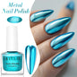 LILYCUTE 7ML Super Bright Silver Metallic Nail Polish No Need Lamp Quick Dry French Style Glass Bottle Manicure Nail Art Varnish