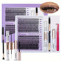 Eyelash Cluster DIY Eyelash Extension Kit with Tweezers Bond and Seal Reusable Single Eyelashes Festival Gift Eye Makeup