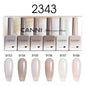 Blushimmer CANNI nail gel polish kit with 6 jars of gel in jade, nude, and pink shades for natural French nail designs.