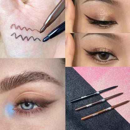 Blushimmer waterproof black brown gel eyeliner pencil with matte finish, ultra-fine tip, quick-dry, non-smudge, smooth makeup for eyes