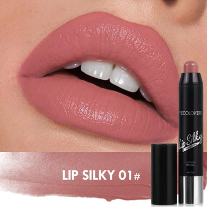 Blushimmer waterproof matte lipstick pencil with long-lasting, non-stick nude lip stain and cosmetic makeup in a sleek pen design.