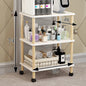 Modern Salon Furniture Beauty Salon Solid Wood Salon Trolleys Barber Shop Special Tool Trolley Storage Rack Home Mobile Trolley