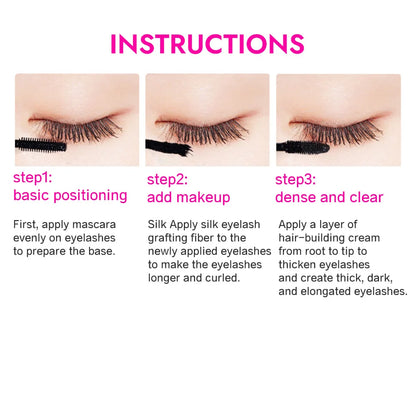 Blushimmer fiber mascara set with double tubes for waterproof, long-lasting, natural curled eyelashes, and smudge-proof finish.