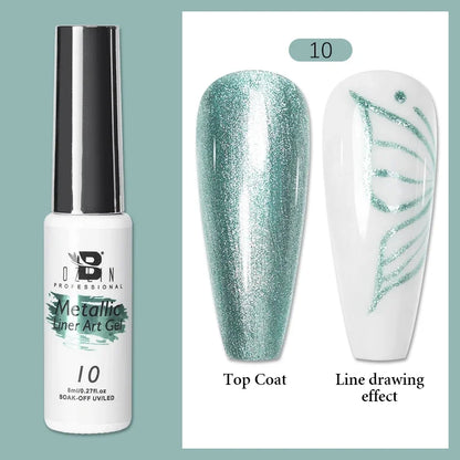 Blushimmer 5ML gold and silver metallic gel polish with chrome mirror finish, perfect for French or semi-permanent nail designs.