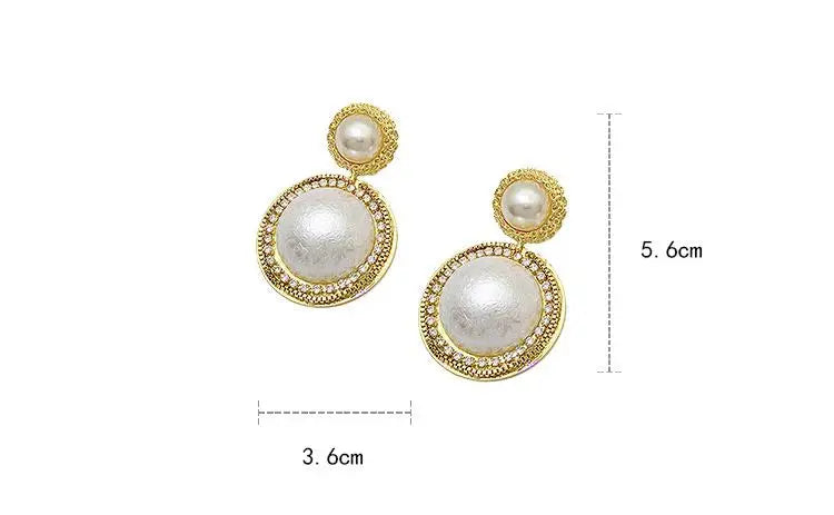 New Large Crystal Pearl Drop Earrings For Women Earing Jewelry Earings Korean Fashion European American Big Earrings Party