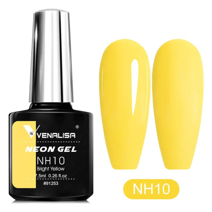 Bright neon pink gel nail polish by Blushimmer, featuring glossy UV and LED soak-off gel for vibrant summer nail art.