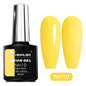 Bright neon pink gel nail polish by Blushimmer, featuring glossy UV and LED soak-off gel for vibrant summer nail art.
