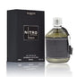 Blushimmer Dumont Nitro Elixir natural perfume bottle featuring black, white, blue, green, and red accents, 100ML long-lasting fragrance