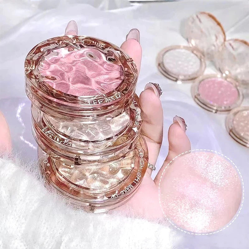 Blushimmer Crystal Bright Light high gloss pearl powder for brightening makeup, with fine flash for young girls' blush.