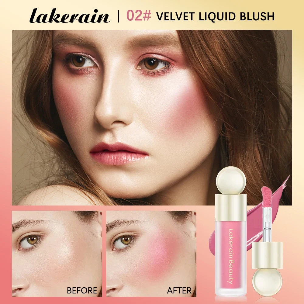 Blushimmer 7.5ml matte liquid blush in orange peach, natural cheek tint with waterproof, creamy, long-lasting face pigment.