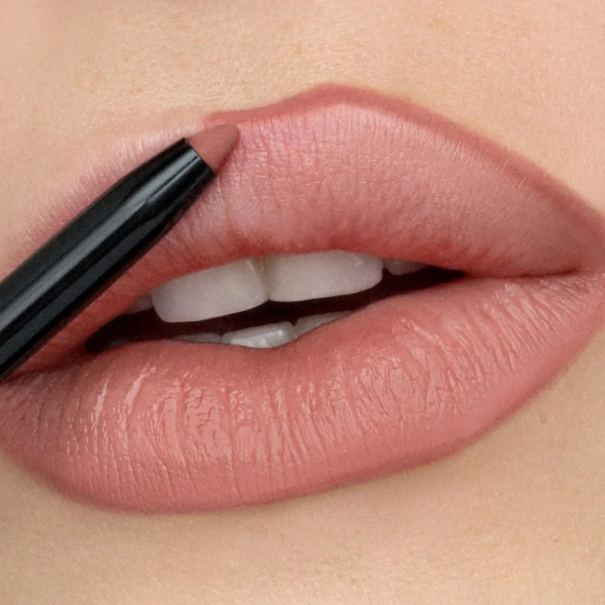 Blushimmer nude matte lip liner pencil and lipstick tint for waterproof, long-lasting, non-stick lip makeup.