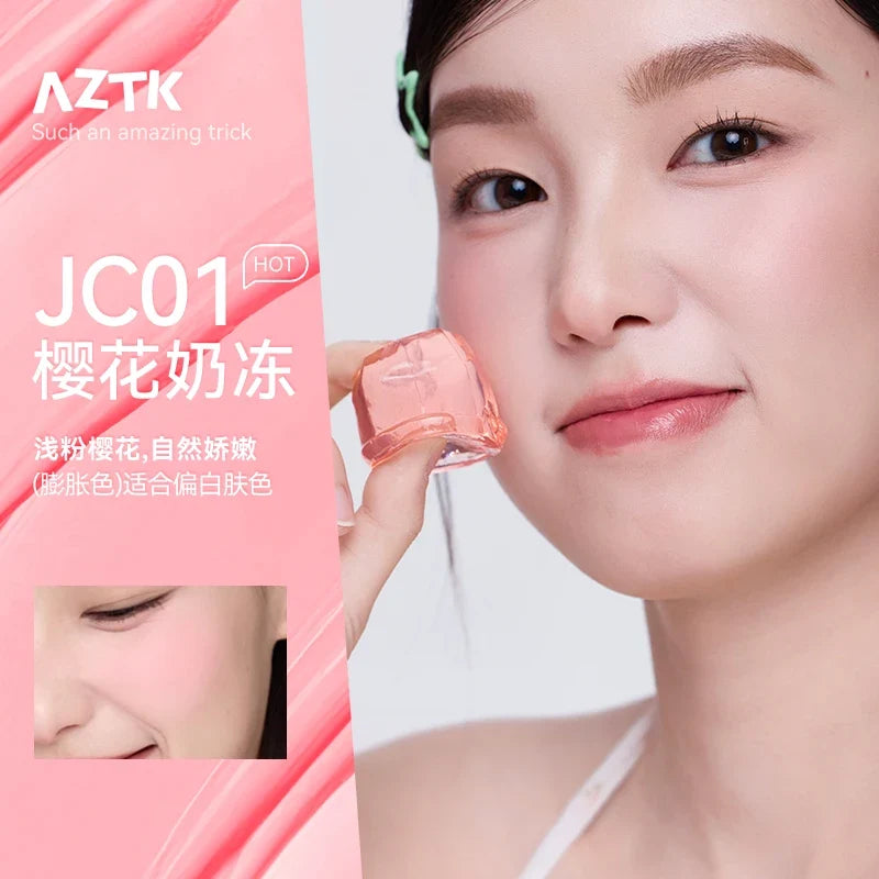 Blushimmer AZTK liquid blush in JC04 shade, featuring a moisturizing, long-lasting cheek makeup with a vibrant, natural color.