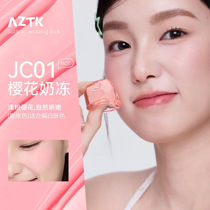 Blushimmer AZTK liquid blush in JC04 shade, featuring a moisturizing, long-lasting cheek makeup with a vibrant, natural color.