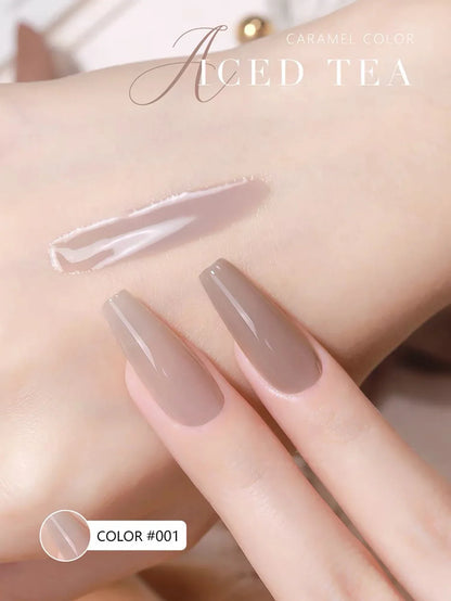 Blushimmer Mianel Japanese Style Fairy Gel Nail Polish in white, pink, and nude shades with clear and pink finishes for summer nails.
