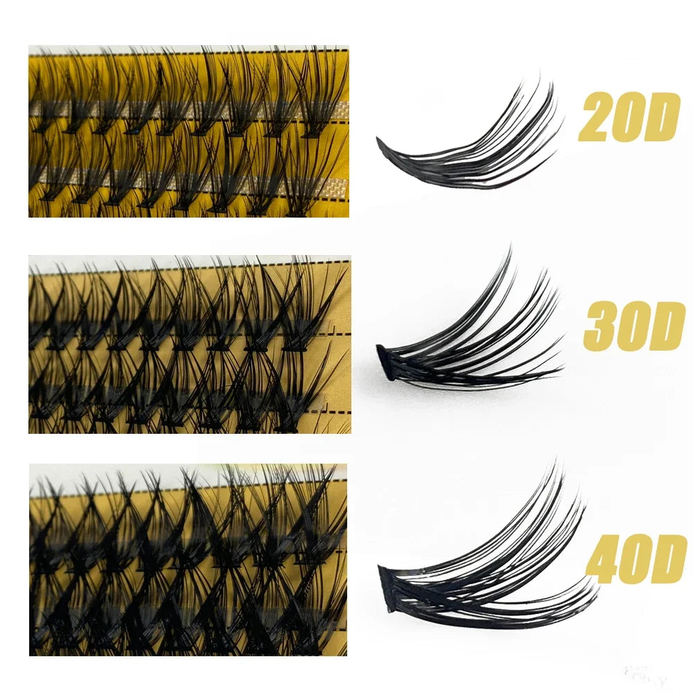 Blushimmer 20D/30D Mink Eyelashes in a box with 60 bundles, natural 3D Russian eyelash extensions for volume and definition.