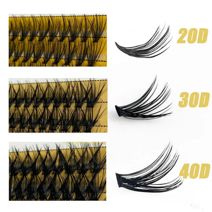 Blushimmer 20D/30D Mink Eyelashes in a box with 60 bundles, natural 3D Russian eyelash extensions for volume and definition.