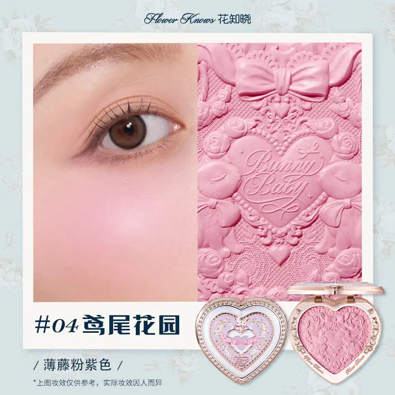 Blushimmer Flowerknows Garden Rose Blush Powder for cheeks, natural matte finish, cruelty-free makeup, contour and shape face.