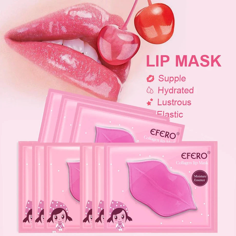 Blushimmer collagen crystal lip mask gel patches for moisturizing, hydrating, and plumping lips in a 30-piece set.
