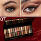Blushimmer matte shimmer eyeshadow palette with 28 waterproof long-lasting colors and dual-ended makeup brush.
