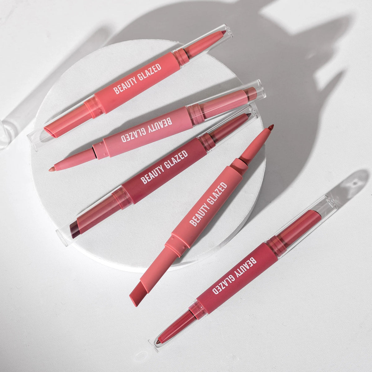 Blushimmer 2-in-1 lip liner and lipstick pen with waterproof, long-lasting matte finish, suitable for daily wear.