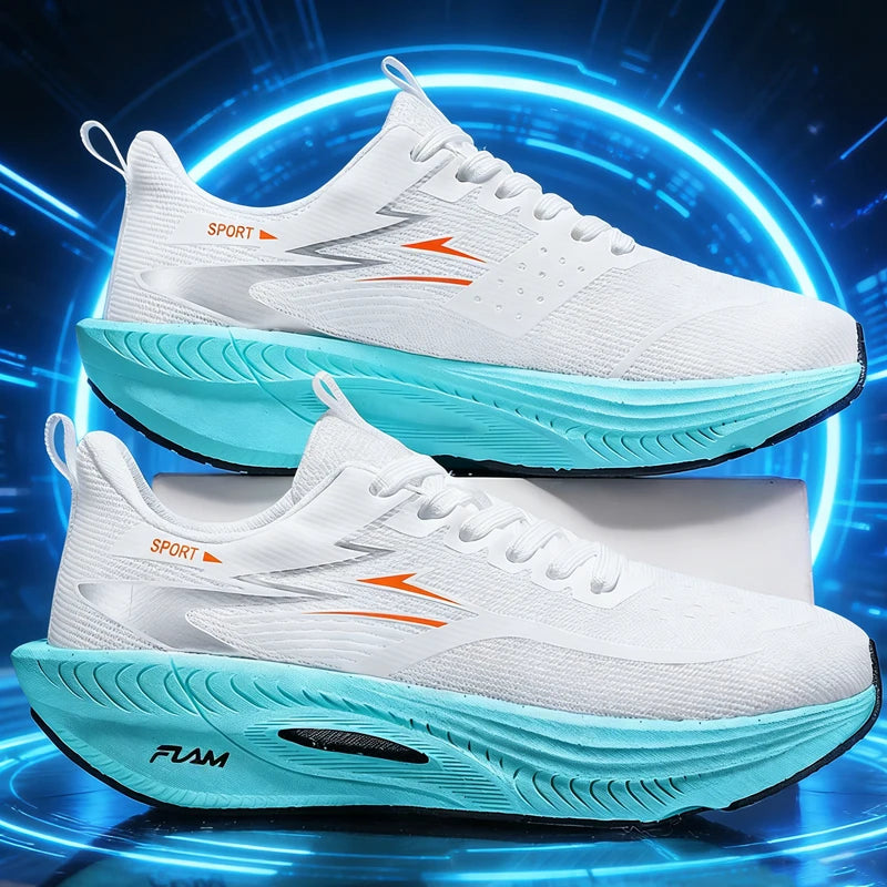 Running Shoes Men Sports Marathon Air Cushion Carbon Board Breathable Lightweight Comfortable Women Athletic Nonskid Sneakers