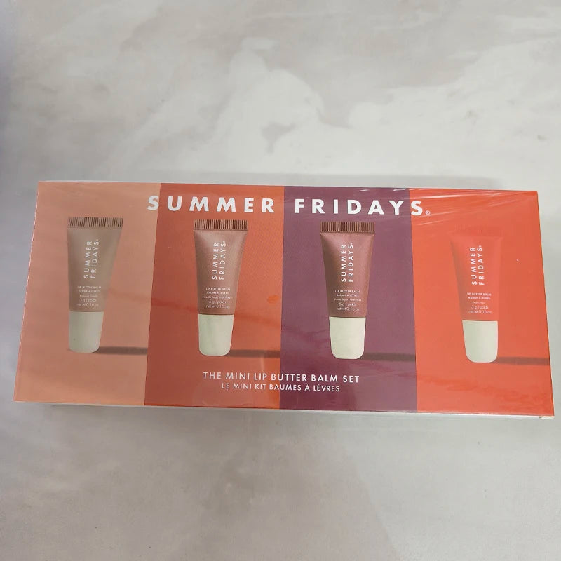 NEW Summer Fridays Mini Lip Gloss Set Vanilla Beige Lip Balm Long Lasting Moisturizing Smooth Soft Tube Makeup Lip Care Suit