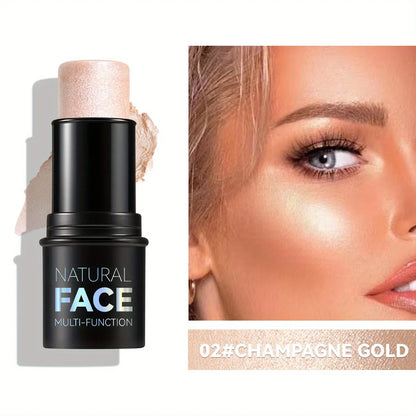 Blushimmer cream contour sticks with highlighter, bronzer, and blush for face contouring, non-greasy and water-resistant.