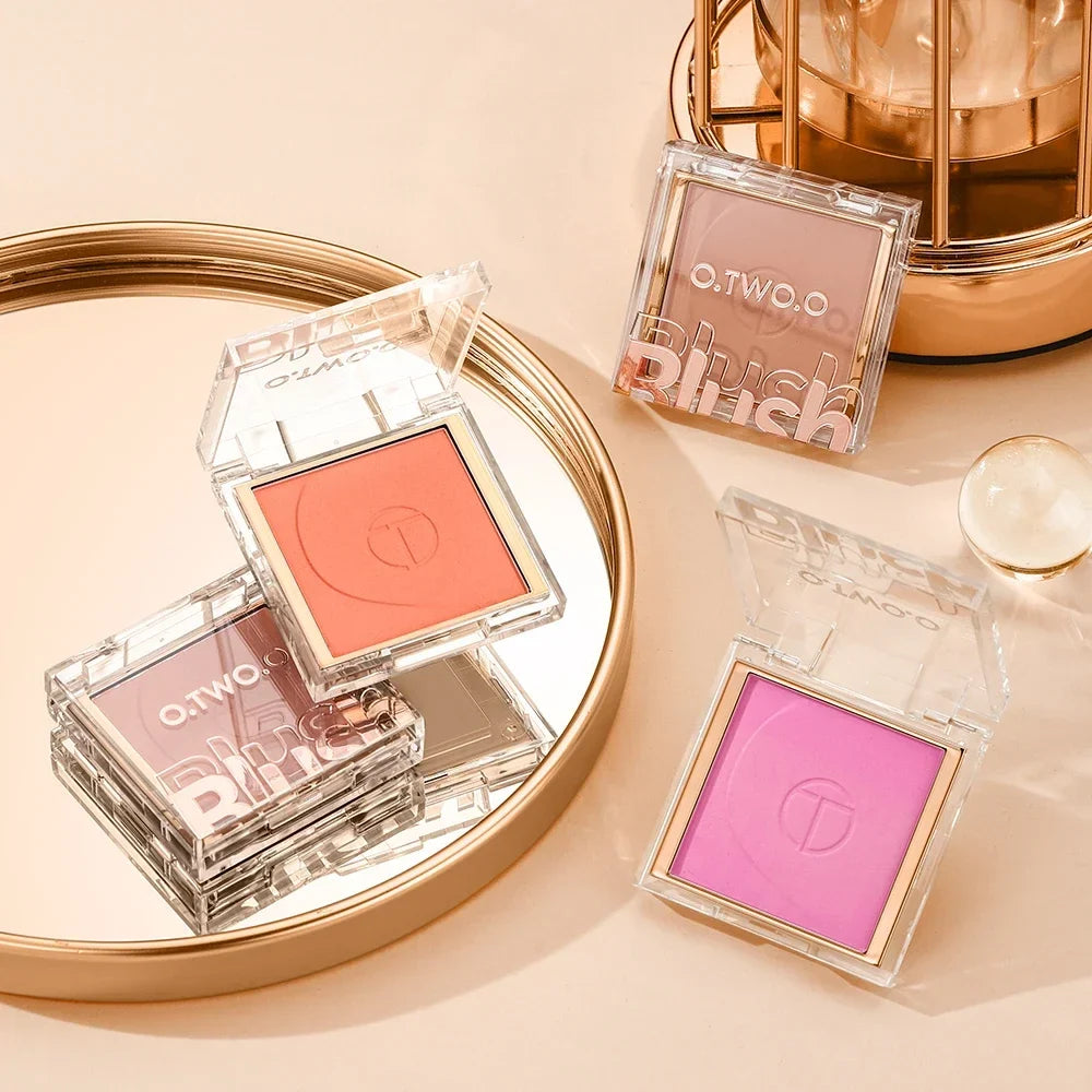 O.TWO.O 6 Color Blusher Mineral Soft Powder Long Lasting Natural Cheek Contour Palette Blush Shadow Matte Rouge Powder