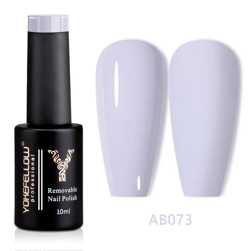 YOKEFELLOW 10ml translucent pink gel nail polish by Blushimmer, high-quality soak-off UV gel for long-lasting, nude nail looks.