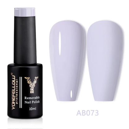 YOKEFELLOW 10ml translucent pink gel nail polish by Blushimmer, high-quality soak-off UV gel for long-lasting, nude nail looks.