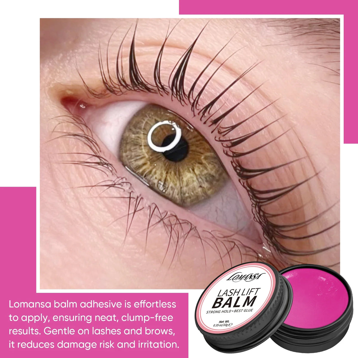 Blushimmer Lomansa Korean lash lift glue balm for eyelash lifting and curling, 5/10g adhesive treatment with applicator.