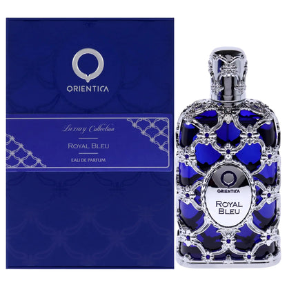 Orientica Royal Amber Eau De Parfum by Blushimmer featuring warm Arabic vanilla and musk notes in a luxurious bottle.