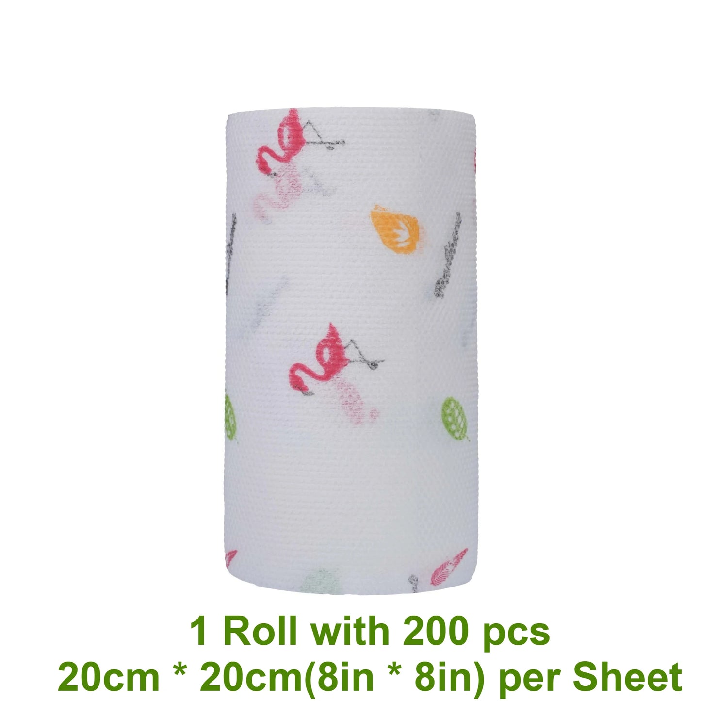 1 Roll (200 Sheets) Washable Kitchen Paper, Reusable Cleaning Cloths for Home & Travel, Multi-style Lazy Wiping Towels, 8"x8"