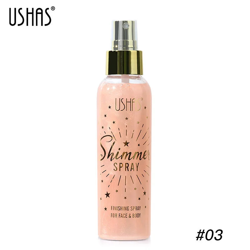 Liquid Highlight Spray Body Face Waterproof Shimmer High Gloss Illuminator Glitter Bronzer Longlasting Brightens Makeup