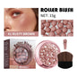 Blushimmer Lakerain Roller Blush ball with pink pearl finish, spherical shape, and brightening cosmetic for a delicate glow.