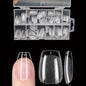 Blushimmer 120-piece full cover press-on nail tips in stiletto, almond, square, and coffin shapes for gel nail extensions.