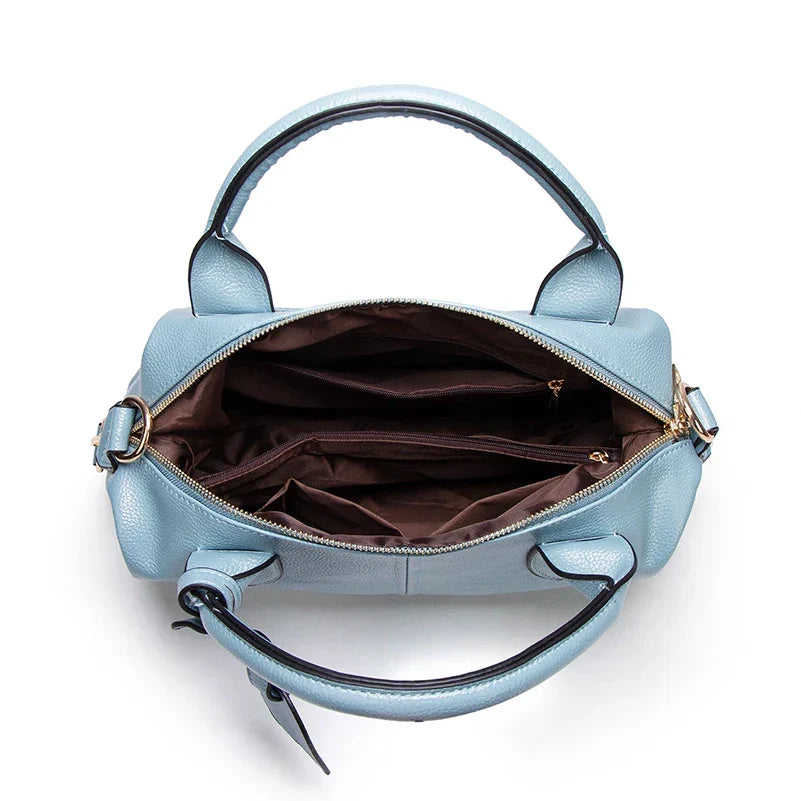 Large capacity oil wax leather tote bag for women, stylish shoulder bag from OBA with durable leather finish and spacious interior.