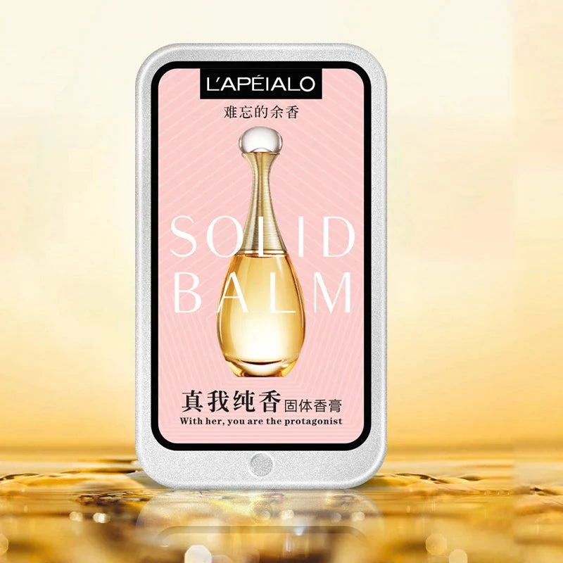 Blushimmer woman body pheromone perfume solid balm in a portable light fragrance container, long-lasting and easy to carry.