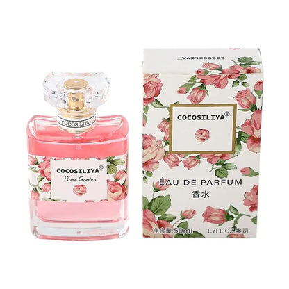 COCOSILIYA women's floral perfume by Blushimmer featuring Osmanthus, Rose, Lavender, and Gardenia in a light, fresh Eau De Parfum bottle.