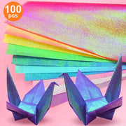 100 pieces of DIY handmade pearlescent paper, 2 packs, 50 sheets/pack, thickened paper, flexible and not easy to break, bright