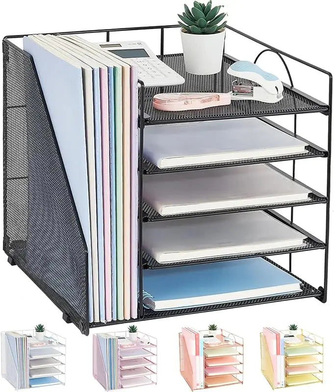 Paper File Holder5Office Desktop Document Organizer Storage Box File Holder Archive Rack Office Supplies Multi-layer Design