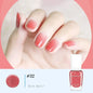 Blushimmer no bake water-based nude nail polish with colorful glitter sequins, quick-drying and long-lasting for healthy nails.
